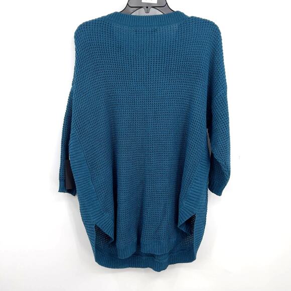 Black Tape Teal Blue Textured Knit Long Modest Pullover Sweater Plus Size 1x New - Picture 7 of 8
